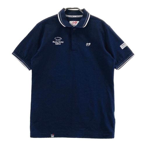 サイズ：4 PEARLY GATES パーリーゲイツ  シアサッカー 半袖 ポロシャツ  ネイビー系 [240101337418] ゴルフウェア メンズ ストスト PEARLY GATES パーリーゲイツ 半袖ポロシャツ シアサッカー