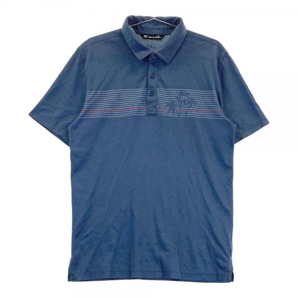 サイズ：M TRAVIS MATHEW トラビスマシュー  半袖ポロシャツ ボーダー柄 ネイビー系 [240101425204] ゴルフウェア メンズ ストスト TRAVIS MATHEW トラビスマシュー 半袖ポロシャツ ボーダー柄