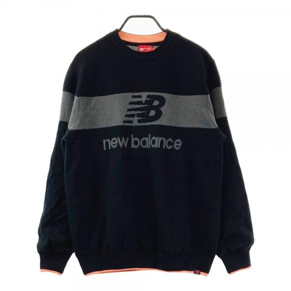 サイズ：7 NEW BALANCE GOLF ニューバランス  裏地付き 長袖ニットセーター  ブラック系 [240101425652] ゴルフウェア メンズ ストスト NEW BALANCE GOLF ニューバランス 裏地付き 長袖ニットセーター