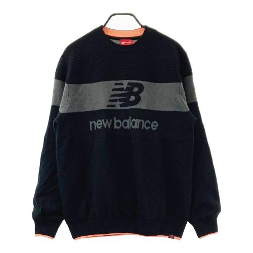 サイズ：6 NEW BALANCE GOLF ニューバランス  長袖ニットセーター ボーダー柄 ブラック系 [240101425650] ゴルフウェア メンズ ストスト NEW BALANCE GOLF ニューバランス 長袖ニットセーター ボーダー