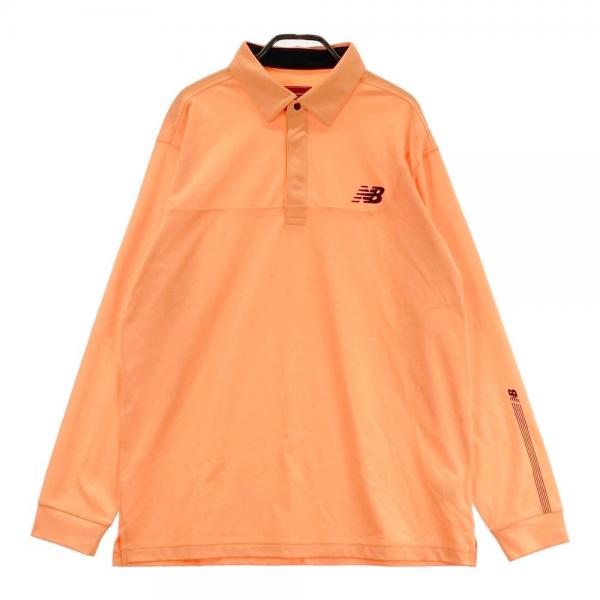 サイズ：7 NEW BALANCE GOLF ニューバランス 2023年モデル 長袖ポロシャツ 蛍光  オレンジ系 [240101425653] ゴルフウェア メンズ ストスト NEW BALANCE GOLF ニューバランス 2023年モデル 長袖ポロシャツ