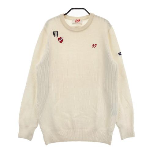 サイズ：5 NEW BALANCE GOLF ニューバランス  クルーネック 長袖ニットセーター ヒョウ柄 ネイビー系 [240101434709] ゴルフウェア メンズ ストスト NEW BALANCE GOLF ニューバランス クルーネック 長袖ニット