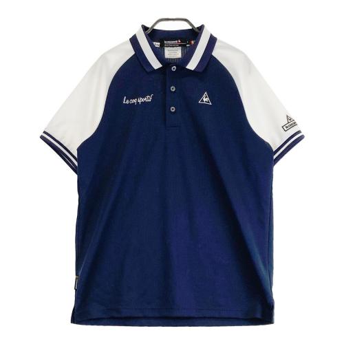 サイズ：LL LE COQ GOLF ルコックゴルフ  半袖ポロシャツ 総柄 ネイビー系 [240101431229] ゴルフウェア メンズ ストスト LE COQ GOLF ルコックゴルフ 半袖ポロシャツ チェック柄