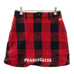 サイズ：0 PEARLY GATES パーリーゲイツ  ニットスカート モヘヤ混 千鳥柄 ホワイト系 [240101453345] ゴルフウェア レディース ストスト 美品】パーリーゲイツPGロゴ千鳥柄ジャガードスカートゴルフウェア白