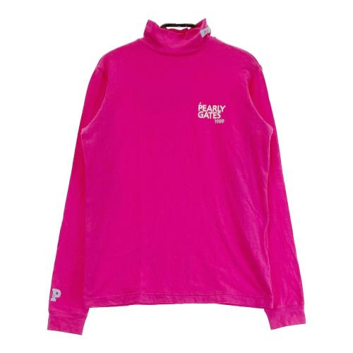 サイズ：1 PEARLY GATES パーリーゲイツ 2024年モデル モックネック 長袖Tシャツ  ピンク系 [240101426639] ゴルフウェア レディース ストスト PEARLY GATES パーリーゲイツ 2024年モデル モックネック 長袖T
