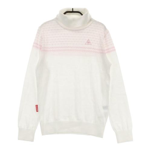サイズ：1 NEW BALANCE GOLF ニューバランス  ウール混 タートルネック ニットセーター  ホワイト系 [240101416285] ゴルフウェア レディース ストスト NEW BALANCE GOLF ニューバランス ウール混 タートルネック