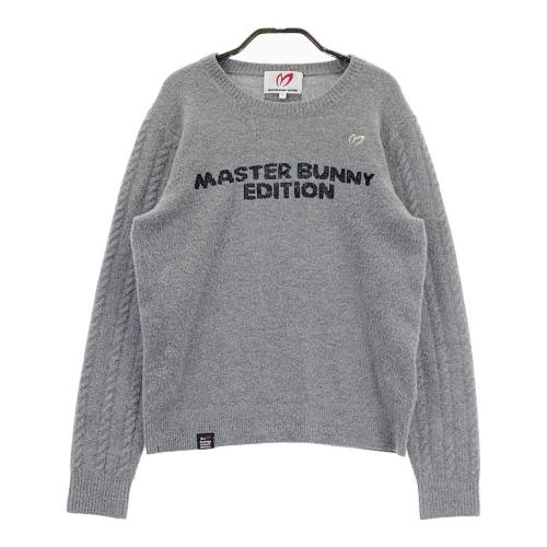 サイズ：1 MASTER BUNNY EDITION マスターバニーエディション  ウール混 ニットセーター  グレー系 [240101427249] ゴルフウェア レディース ストスト MASTER BUNNY EDITION マスターバニーエディション ウール混