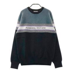 Admiral - coco 未使用品 アドミラルゴルフ Admiral Golf レディース セーター L 黒系 ブラック 総柄 Vネック 中古ゴルフウェアのレディースAdmiral Golf /アドミラルゴルフを