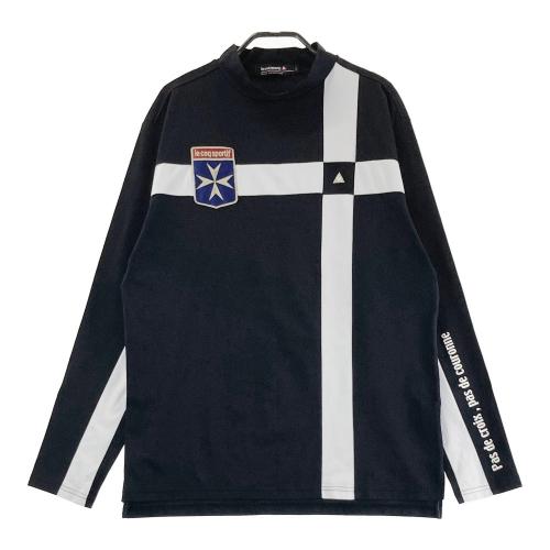サイズ：3L LE COQ GOLF ルコックゴルフ 2024年 長袖ハイネックTシャツ 総柄 ブラック系 [240101420780] ゴルフウェア メンズ ストスト LE COQ GOLF ルコックゴルフ 2024年 長袖ハイネックTシャツ 総柄