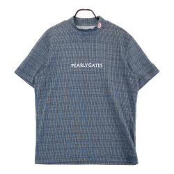 サイズ：7 PEARLY GATES パーリーゲイツ 2024年 ハイネック 半袖Tシャツ 総柄 ネイビー系 [240101427929] ゴルフウェア メンズ ストスト PEARLY GATES パーリーゲイツ 2024年 ハイネック 半袖Tシャツ 総