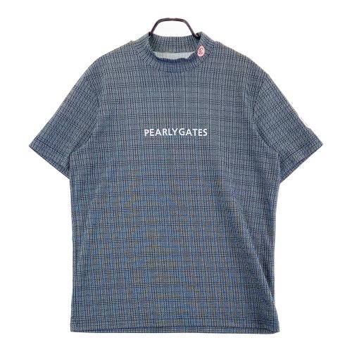 サイズ：6 PEARLY GATES パーリーゲイツ 2023年モデル ハイネック 半袖Tシャツ  ネイビー系 [240101430855] ゴルフウェア メンズ ストスト サイズ：6 PEARLY GATES パーリーゲイツ 2023年モデル