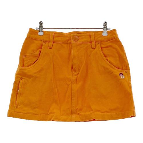 PEARLY GATES パーリーゲイツ　総柄　スカート　0サイズ オレンジ PEARLY GATES パーリーゲイツ スカート オレンジ パイル地 ロゴ