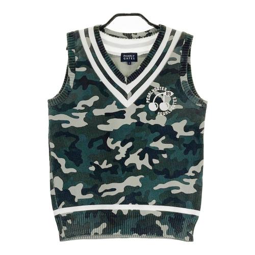 PEARLY GATES パーリーゲイツ ニットベスト カモフラ柄 カーキ系