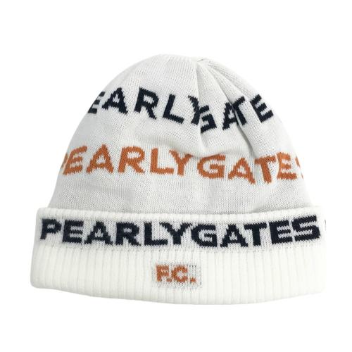 PEARLY GATES - パーリーゲイツ　 ニット帽　耳当てニットワッチ　新作　新品　ホワイト PEARLY GATES パーリーゲイツ 2024年モデル ニット帽 ホワイト系