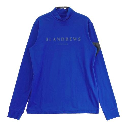 サイズ：L ST ANDREWS セントアンドリュース  フロントロゴ ハイネック長袖Tシャツ  ブルー系 [240101429932] ゴルフウェア レディース ストスト ST ANDREWS セントアンドリュース フロントロゴ ハイネック長袖T