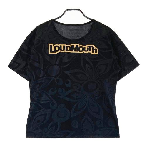 Loudmouth - ラウドマウス スカル柄 メンズ半袖ポロシャツ黒 LOUD MOUTH ラウドマウス 半袖ポロシャツ スカル 総柄 ブラック