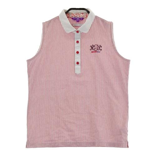 最安 BEAMS GOLF ボーダー柄 ノースリーブポロシャツ ビームスゴルフ ウエア