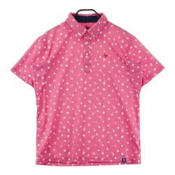CLUNK GOLF クランク ゴルフ 総柄 ポロシャツ 半袖 ゴルフ ウェア 新品】CLUNK クランク 半袖ポロシャツ 総柄 ブルー系 M