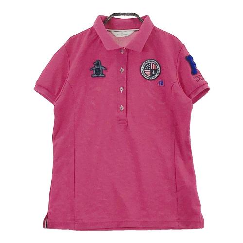 MUNSING WEAR マンシングウェア ; 半袖ポロシャツ ワッペン ロゴ