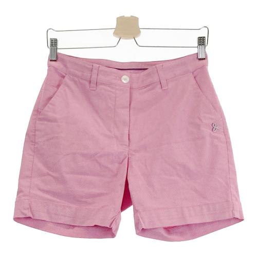 coco 中古 アンパスィ and per se レディース ショートパンツ L ピンク系 総柄 リーフ柄 サッカー生地 AND PER SE アンパスィ ショートパンツ シアサッカー リーフ 総