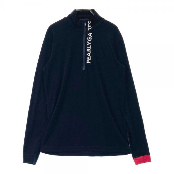 サイズ：3 PEARLY GATES パーリーゲイツ  ハーフジップ長袖Tシャツ  ネイビー系 [240101432205] ゴルフウェア メンズ ストスト PEARLY GATES パーリーゲイツ ハーフジップ長袖Tシャツ ネイビー