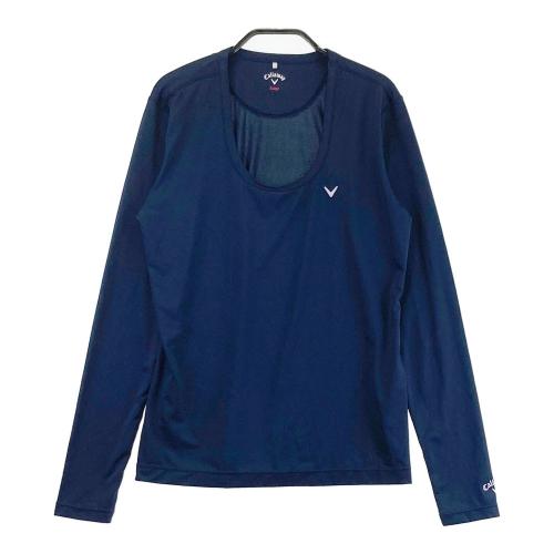 AND PER SE アンパスィ Vネック 長袖インナーTシャツ グレー系