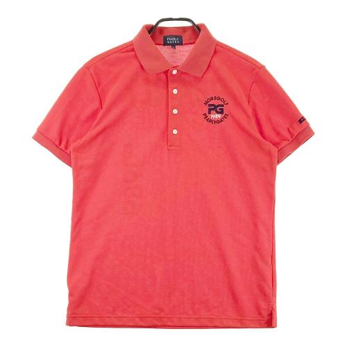 PEARLY GATES 赤 ポロシャツ PEARLY GATES パーリーゲイツ 半袖ポロシャツ レッド×黒