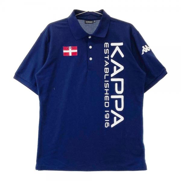 KAPPA GOLF カッパゴルフ 袖ロゴ 半袖ポロシャツ ネイビー系