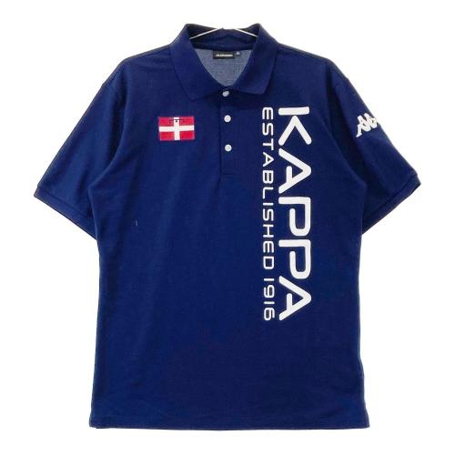 KAPPA GOLF カッパゴルフ 袖ロゴ 半袖ポロシャツ ネイビー系