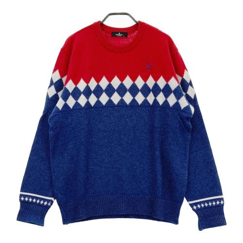 サイズ：M MUNSING WEAR マンシングウェア XSG4232 ニットセーター ボーダー柄 ピンク系 [240101482074] ゴルフウェア メンズ ストスト MUNSING WEAR マンシングウェア XSG4232 ニットセーター