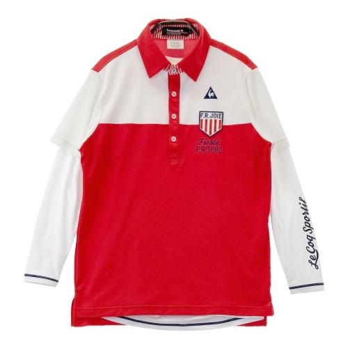 サイズ：M LE COQ GOLF ルコックゴルフ  長袖 ジップジャケット  レッド系 [240101449665] ゴルフウェア メンズ ストスト LE COQ GOLF ルコックゴルフ 長袖 ジップジャケット レッド系