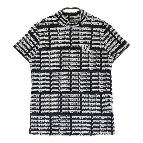 サイズ：1 PEARLY GATES パーリーゲイツ  襟付 半袖Tシャツ 総柄 ブラック系 [240101432719] ゴルフウェア レディース ストスト PEARLY GATES パーリーゲイツ 襟付 半袖Tシャツ 総柄 ブラック系