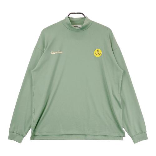 サイズ：6 RUSSELUNO ラッセルノ  裏起毛 ハイネック長袖Tシャツ ワッペン グレー系 [240101434326] ゴルフウェア メンズ ストスト RUSSELUNO ラッセルノ 裏起毛 ハイネック長袖Tシャツ ワッペン