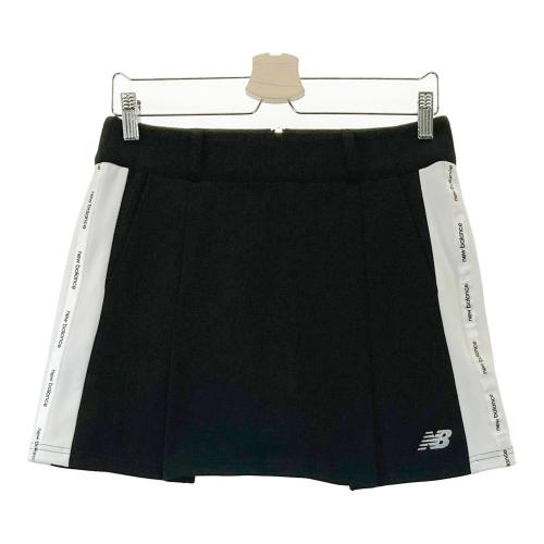 サイズ：2 NEW BALANCE GOLF ニューバランス  インナー付 ストレッチスカート ロゴライン  ブラック系 [240101487375] ゴルフウェア レディース ストスト NEW BALANCE GOLF ニューバランス インナー付 ストレッチ