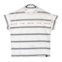 サイズ：1 NEW BALANCE GOLF ニューバランス 2023年モデル ハイネック 半袖Tシャツ チュニック丈 総柄 ベージュ系 [240101438794] ゴルフウェア レディース ストスト NEW BALANCE GOLF ニューバランス ハイネック 半袖Tシャツ 総柄
