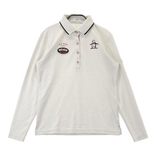 MUNSING WEAR マンシングウェア 長袖ポロシャツ ワッペン グレー