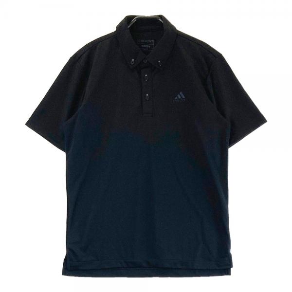 サイズ：M ADIDAS GOLF アディダスゴルフ 2024年モデル IT0924 半袖ポロシャツ ボタンダウン  ブラック系 [240101435431] ゴルフウェア メンズ ストスト ADIDAS GOLF アディダスゴルフ 2024年モデル IT0924 半袖