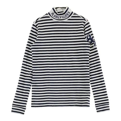 PEARLY GATES パーリーゲイツ ハイネック 長袖Tシャツ ボーダー柄
