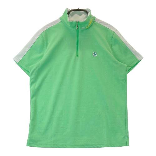 サイズ：36 ADABAT アダバット  半袖ハイネックニットTシャツ  グリーン系 [240101460261] ゴルフウェア レディース ストスト ADABAT アダバット 半袖ハイネックニットTシャツ グリーン系