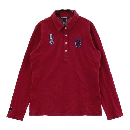 サイズ：38 ZOY ゾーイ 071694031 長袖ポロシャツ チェック レッド系 [240101416512] ゴルフウェア レディース ストスト ZOY ゾーイ 071694031 長袖ポロシャツ チェック レッド系 サイズ