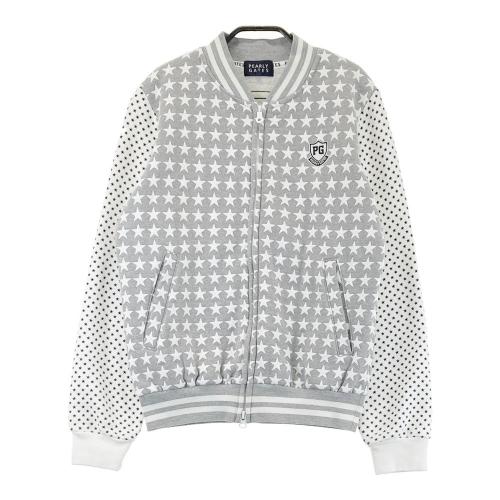 サイズ：0 PEARLY GATES パーリーゲイツ  裏起毛 スウェット ジップジャケット 星 総柄 グレー系 [240101436854] ゴルフウェア レディース ストスト PEARLY GATES パーリーゲイツ 裏起毛 スウェット ジップ