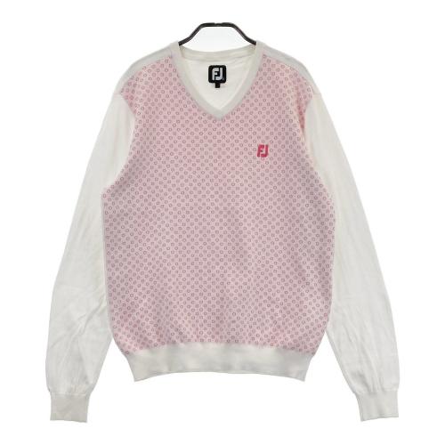 フットジョイ 未使用！ホワイト ストライプ 良い セーター Lサイズ