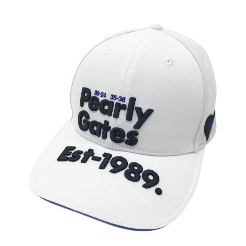 PEARLY GATES★美品 キャップ ニコちゃん ワッペン 白 ホワイト PEARLY GATES パーリーゲイツ キャップ ニコちゃんワッペン