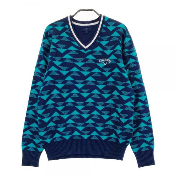 【美品】Callawayキャロウェイネイビー ニットセーター M CALLAWAY キャロウェイ ニット セーター ネイビー系 サイズ：M