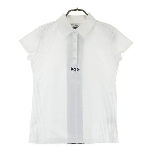 サイズ：0 PGG PEARLY GATES パーリーゲイツ  バックロゴ 半袖 ニットポロシャツ  ホワイト系 [240101438130] ゴルフウェア レディース ストスト PGG PEARLY GATES パーリーゲイツ バックロゴ 半袖 ニット
