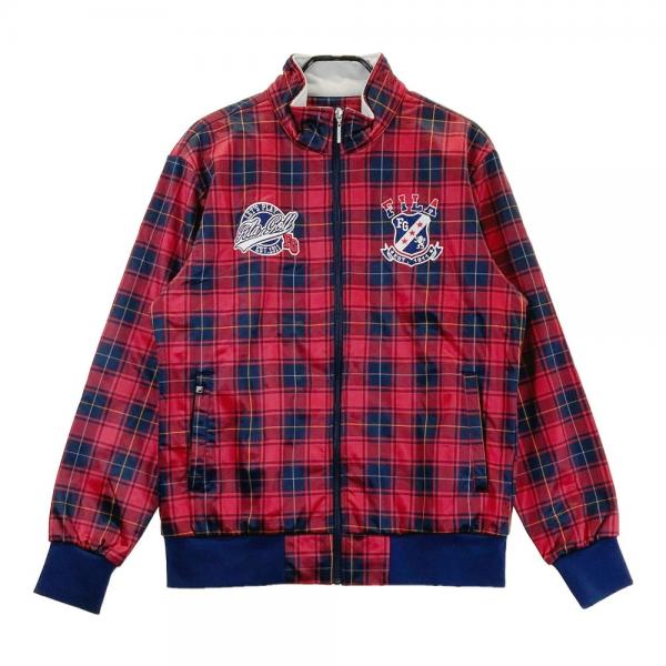 サイズ：LL FILA GOLF フィラゴルフ  ジップジャケット チェック レッド系 [240101438199] ゴルフウェア メンズ ストスト FILA GOLF フィラゴルフ ジップジャケット チェック レッド系