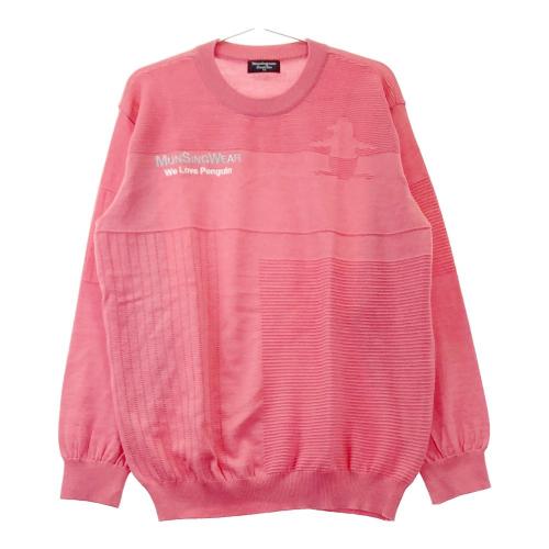 サイズ：L MUNSING WEAR マンシングウェア 2023年モデル ハーフジップ ニットセーター 裏起毛  ピンク系 [240101435294] ゴルフウェア メンズ ストスト MUNSING WEAR マンシングウェア 2023年モデル ハーフジップ