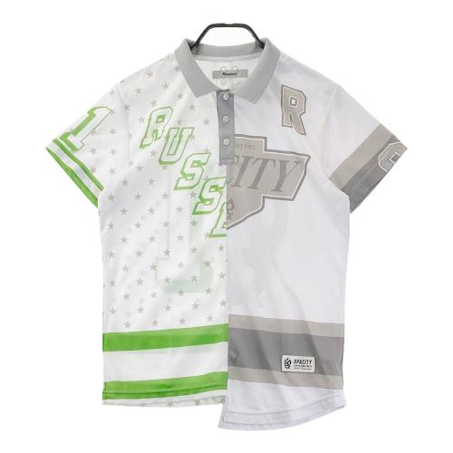Russeluno ラッセルノ 半袖ポロシャツ 白×黒 バックプリント