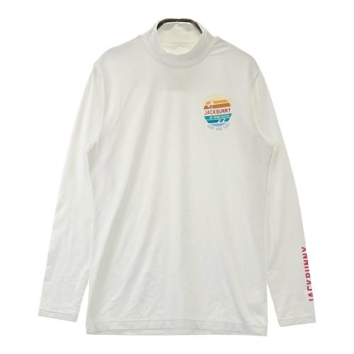 サイズ：4 JACK BUNNY ジャックバニー  ハイネック 長袖Tシャツ ロゴ 総柄 イエロー系 [240101277742] ゴルフウェア メンズ ストスト JACK BUNNY ジャックバニー ハイネック 長袖Tシャツ ロゴ 総柄