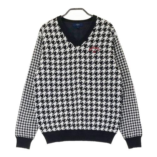 サイズLL CALLAWAY キャロウェイ 裏地付ニットセーター 千鳥柄　グレー CALLAWAY キャロウェイ ニットセーター 千鳥 ブラック系 サイズ
